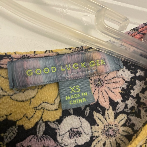 Good Luck Gem Floral Peplum Blouse Short Sleeve - Size XS - Picture 2 of 2